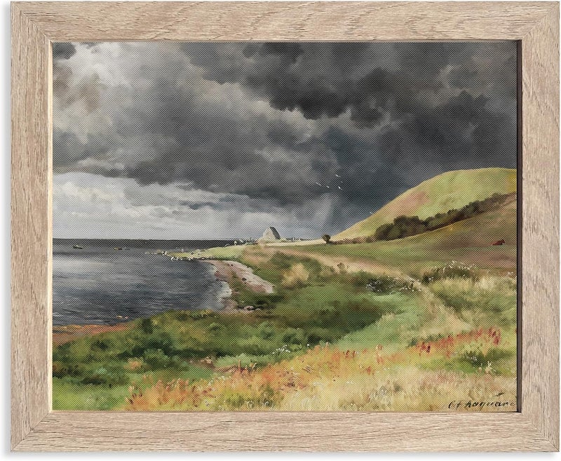 HoozGee Carl Frederik Aagaard Famous Painter Classic Vintage Oil Painting Canvas Prints Decor Master's Masterpieces Paintings Wall Art Prints Retro Gallery Wall Decor (8"x10" BASIC WOODEN FRAME) - Image 1
