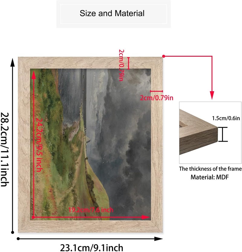 HoozGee Carl Frederik Aagaard Famous Painter Classic Vintage Oil Painting Canvas Prints Decor Master's Masterpieces Paintings Wall Art Prints Retro Gallery Wall Decor (8"x10" BASIC WOODEN FRAME) - Image 5
