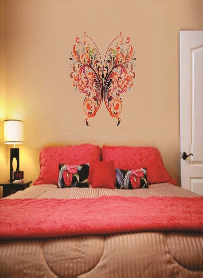 Asmi Collections PVC Wall Stickers Beautiful Floral Big Butterfly - Image 2