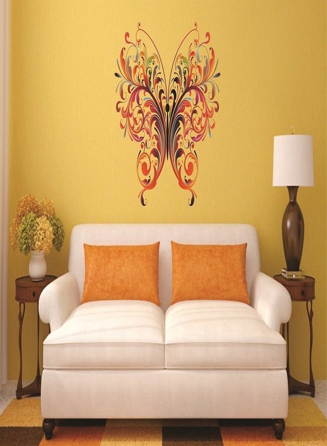 Asmi Collections PVC Wall Stickers Beautiful Floral Big Butterfly - Image 3