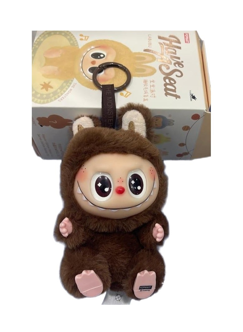 LABUBU Cute Plush Cartoon Labubu Keychain Pendant for Backpack Bag Hanging Key Ring Gift  - Image 2