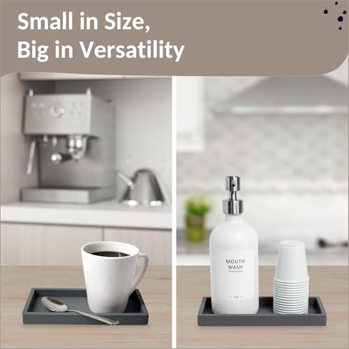 Spacewiser Countertop and Vanity Tray - Small 7.7" Silicone Tray for Soap Dispenser Bottles, Bathroom Trays, Kitchen Sink Soap Trays, Sink Caddy Kitchen Sinks Organizer, Soaps Dish & Sponge Holder Mat - Image 5