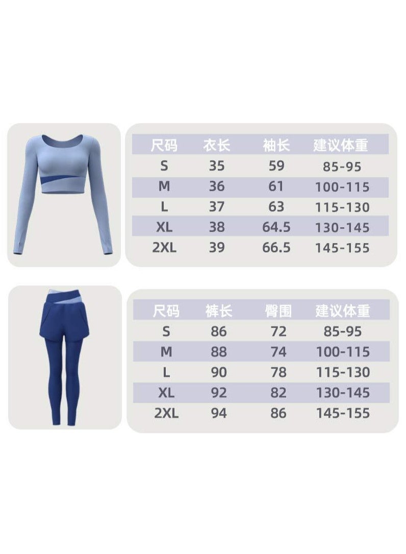Color Block Yoga Set - Seamless Slim-Fit Workout Outfit with Quick-Dry Fabric - Image 2