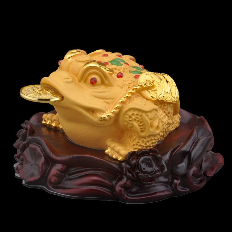 Generic Golden Toad Car Decor Resin Craft Sha Jin Wangcai Jinchan Car Ornaments