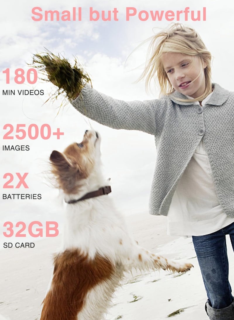Milatech Digital Camera, FHD 1080P Kids Camera 44MP Point and Shoot Digital Cameras with 32GB SD Card, 16X Zoom, Lanyard - Image 3