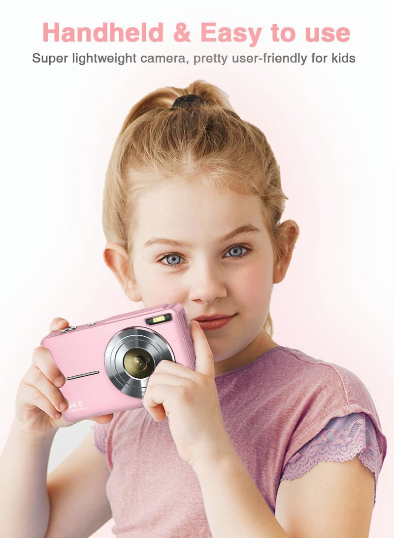 Milatech Digital Camera, FHD 1080P Kids Camera 44MP Point and Shoot Digital Cameras with 32GB SD Card, 16X Zoom, Lanyard - Image 2