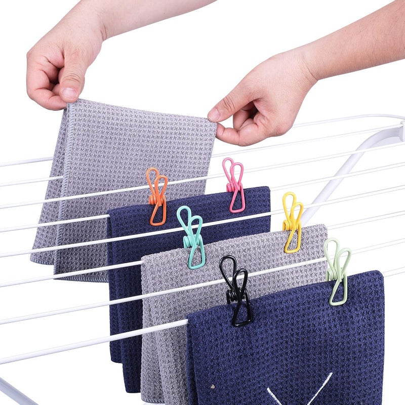 Riveda 30 Pack Assorted Chip Bag Clips Utility - PVC 2 Inch Coated Colorful Sealer for Sealing Food - Paper Holder, Clothesline Clip for Laundry Hanging, Kitchen Bags, Multipurpose Clothes Pins - Image 5