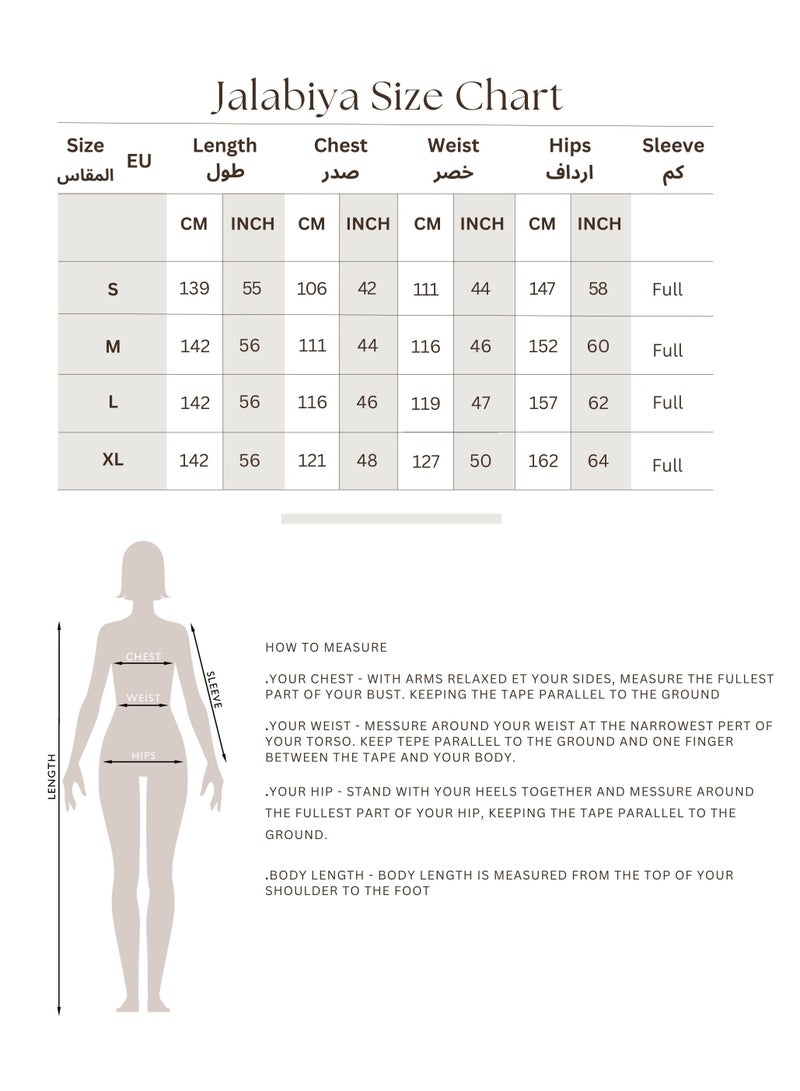 IKKXA Mandarin Collar Embroidered Jalabiya IK1013 Blue - Image 5