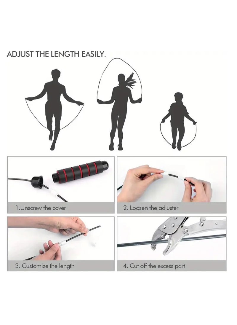 Spall - Adjustable Speed Heavy Weighted Steel Wire Exercise Skipping Jump Rope|Heavy Skipping Rope PVC Weighted Speed Exercise Jump Rope Breathing Handle 360 Degree rotation - Image 1