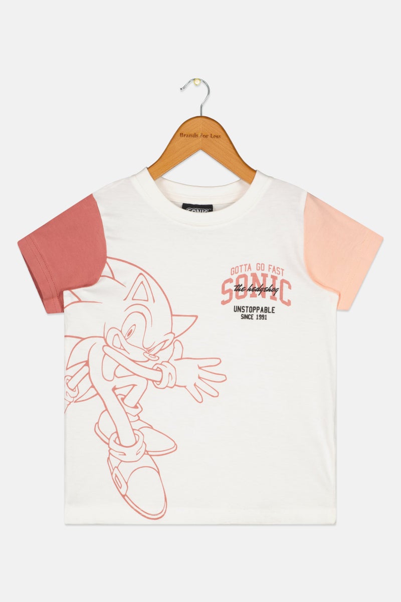 SONIC تي شيرت جرافيك للصغار من سونيك القنفذ، أبيض - Image 2