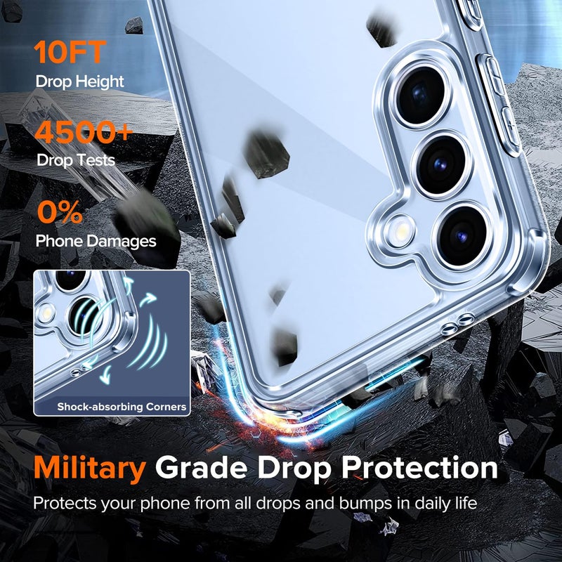 ivoler 3-in-1 Case for Samsung Galaxy S25 5G 6.2" (Not for S25 Plus 6.7") with 2 Pack Tempered Glass Screen Protector[Full Coverage], Slim Phone Bumper Cover -Clear (Not for S25 Plus 6.7") - Image 4