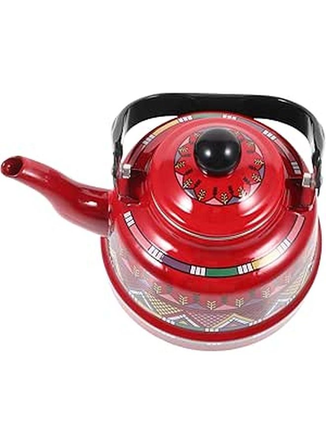 Vintage Enamel Teakettle Thickened Stove Induction Compatible Scald Handle Rimmed Spout - Image 1