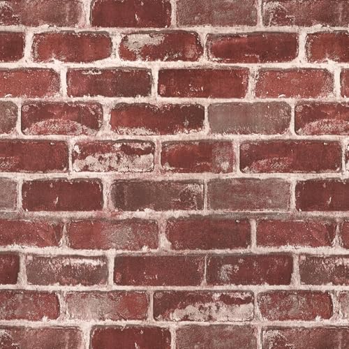 Qianglive Red Brick Peel and Stick Wallpaper 175300 Faux Brick Contact Paper Removable Self Adhesive Vinyl Wallpaper for Bedroom Kitchen Fireplace Accent Wall - Image 1