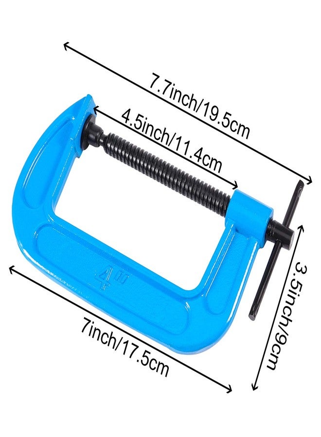 HAKZEON 4 Pack 4 Inch C Clamps Set, Stainless Steel C Clamp, Heavy Duty Industrial Strength C Clamps for Welding Woodworking Construction DIY Projects - Image 2