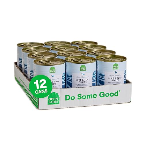 Open Farm Canned Dog Food, Pate for Complete & Balanced Nutrition, Grain Free and Legume-Free, Surf & Turf Recipe, 12.5oz Cans (Pack of 12) - Image 1