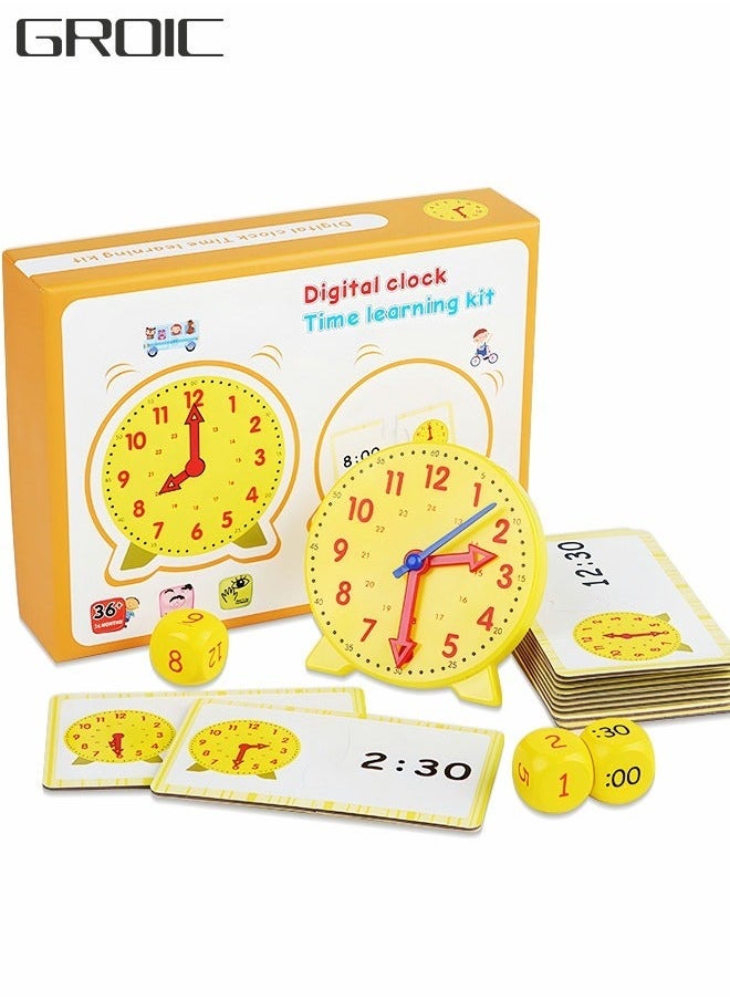 GROIC Time Activity Set,Children's Teaching Clock,Telling Clock,Analog Classroom Learning Clock,Children's Educational Toys,Early Education Toy Set  - Image 1