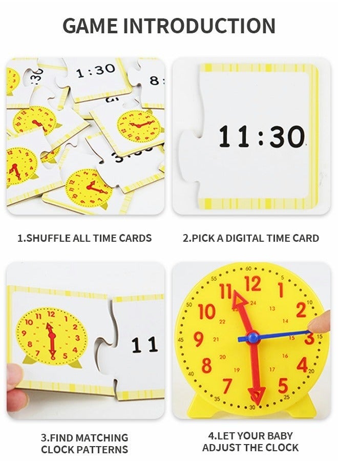 GROIC Time Activity Set,Children's Teaching Clock,Telling Clock,Analog Classroom Learning Clock,Children's Educational Toys,Early Education Toy Set  - Image 3