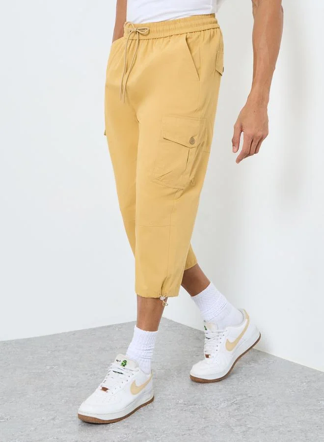 Styli Styli Men Beige Regular Fit 3/4 Shorts with Pockets