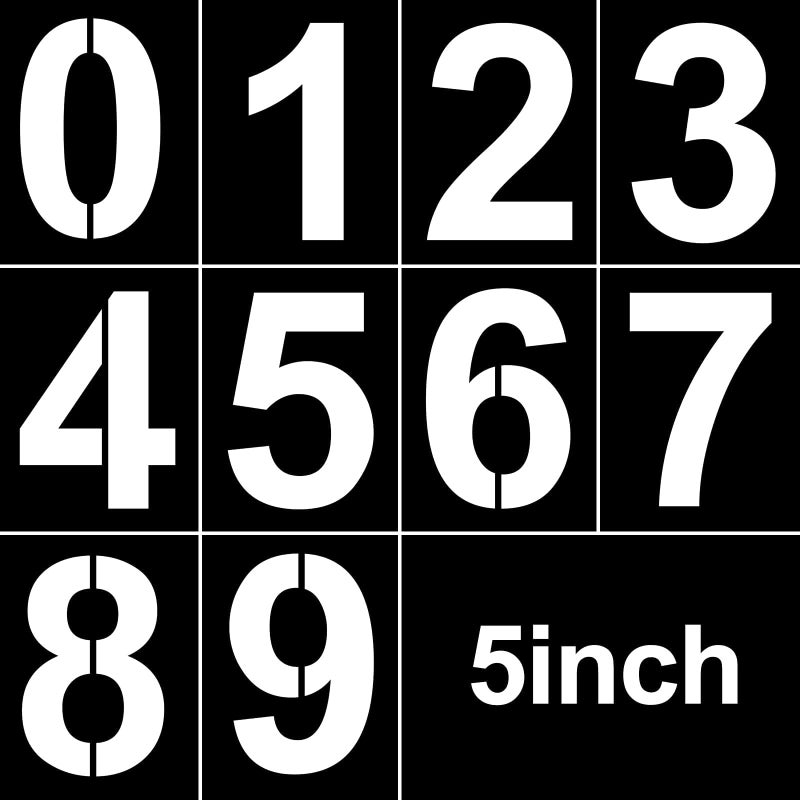 5 Inch Plastic Number Stencils  Reusable Digital Painting Templates for Cake Stencil Address Number Painting