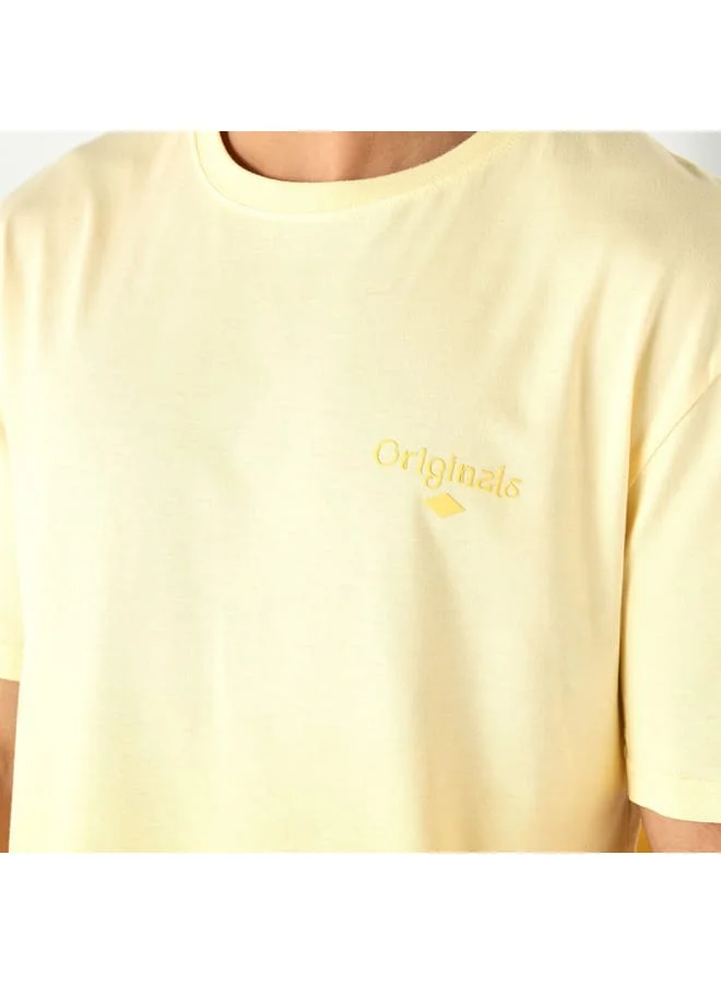 Lee Cooper Lee Cooper Ombre Oversized T-shirt with Crew Neck and Short Sleeves