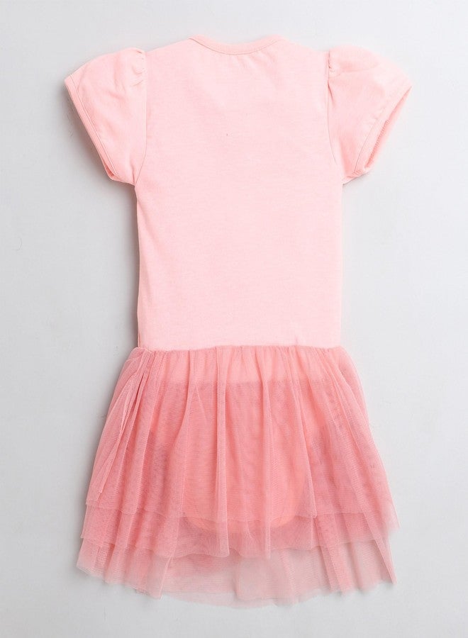 POLKA TOTS Baby Girls Cotton Romper with Mermid Girl Patch - Soft & Lightweight Summer Wear for Infants & Toddlers, (Pink, 9-12 Months) - Image 3