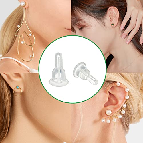 Gaprumi 50pcs Silicone Earring Backs, Full-Cover Clear Earring Backs, Dust-Proof, Hypoallergenic Soft Ear Safety Pads Backstops for Stabilize Earring Studs Hooks (10x6mm) - Image 3