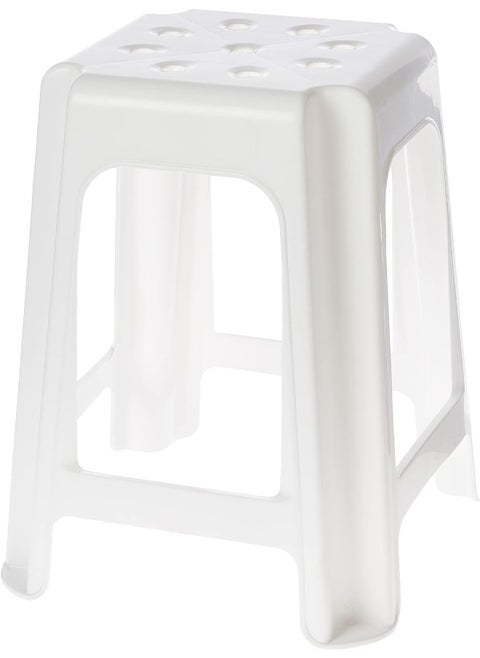 High Stool Square- L 37 x W 37x H 46 cm (White)