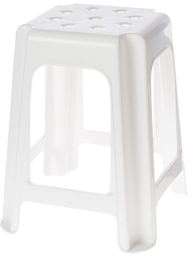 Cosmoplast High Stool Square- L 37 x W 37x H 46 cm (White)  - Image 1