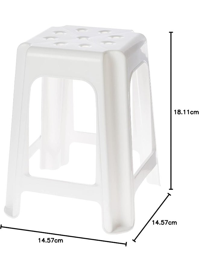 Cosmoplast High Stool Square- L 37 x W 37x H 46 cm (White)  - Image 3