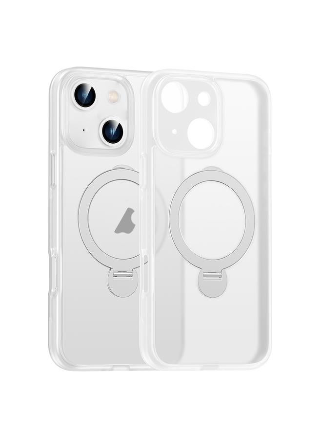 اس-توب جراب لهاتف iPhone 15 Plus بملمس غير لامع مع حامل مغناطيسي دوار 360 درجة - Image 1