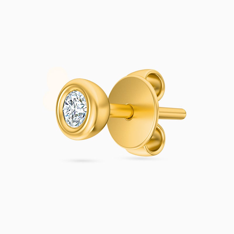 Miss L' by L'azurde Circle Diamonds Stud Earrings in 18K Gold - Image 4