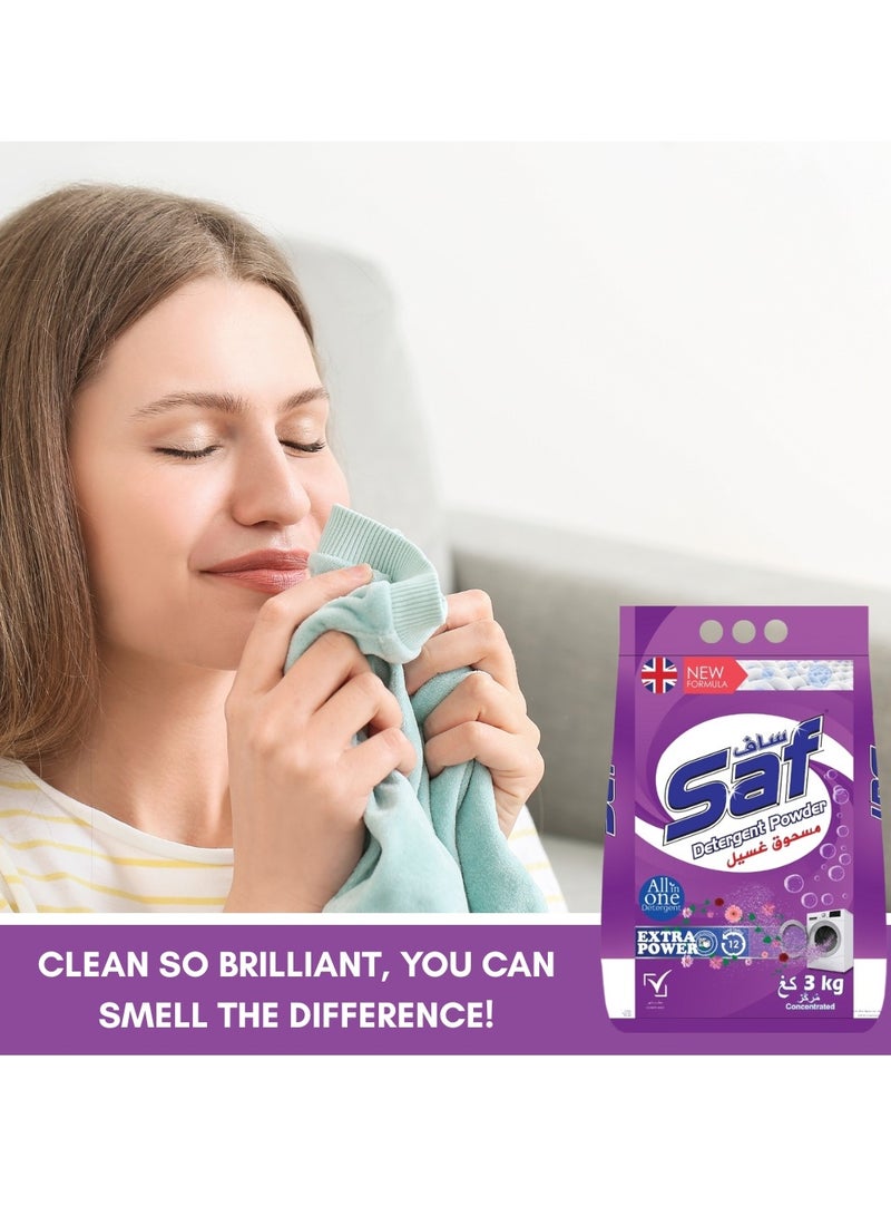 اس اي اف منظف ​​3 كجم، أرجواني - محلول تنظيف غسيل قوي للملابس المشرقة والمنعشة - Image 3