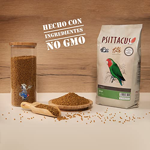 PSITTACUS بسيطاكوس ماينور 1 رطل | نظام غذائي كامل من الكريات لطيور الحب، الببغاوات الصغيرة والخدود الخضراء | طعام متميز للطيور، 100% خالي من الكائنات المعدلة وراثيًا - Image 5