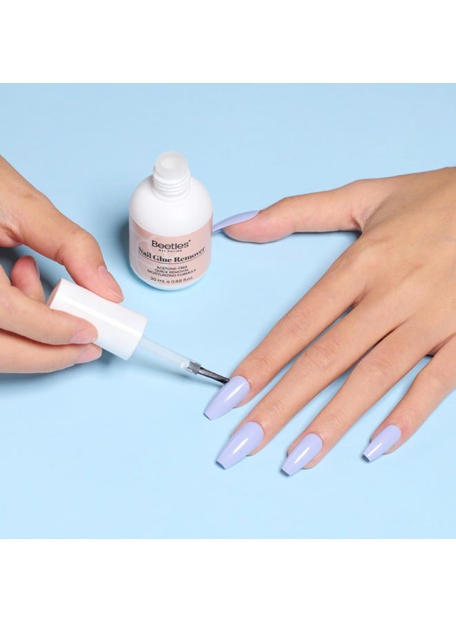 beetles Gel Polish Beetles Nail Glue Remover with Cuticle Pusher, 20ml Press on Nails Glue Remover for False Nail Tips Acrylic Adhesive, Not for U v Gel DIY at Home - Image 5