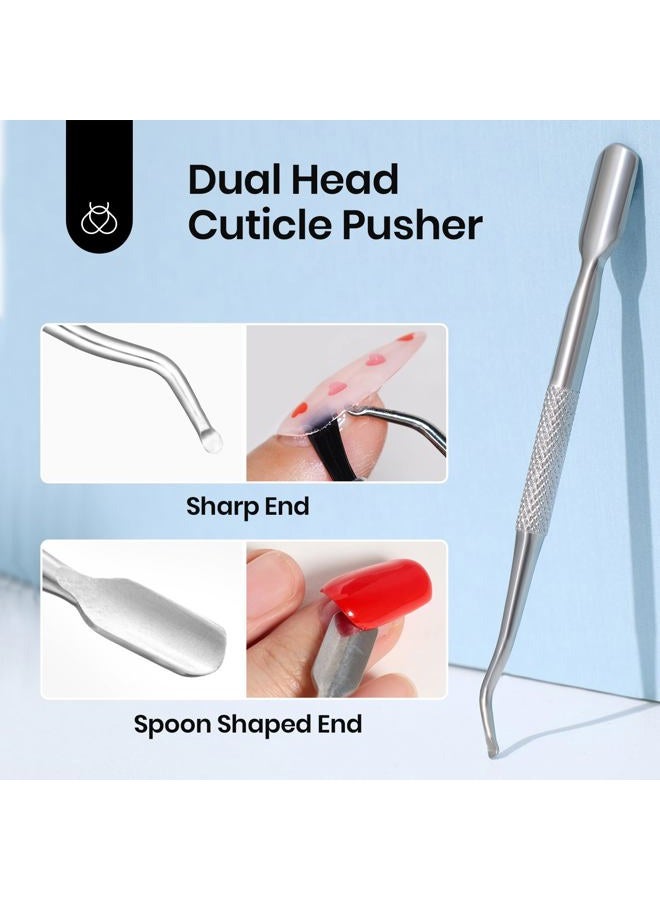 beetles Gel Polish Beetles Nail Glue Remover with Cuticle Pusher, 20ml Press on Nails Glue Remover for False Nail Tips Acrylic Adhesive, Not for U v Gel DIY at Home - Image 2
