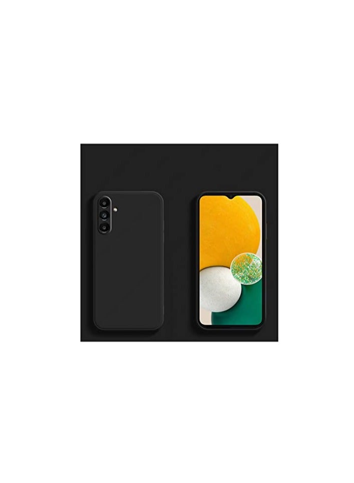 جراب لهاتف Samsung Galaxy A34 5G، جراب مطاطي ممتص للصدمات من الجل السائل مع بطانة ناعمة من الألياف الدقيقة، جراب نحيف صلب مقاوم للصدمات مع غطاء حماية للكاميرا لهاتف Samsung Galaxy A34 (أسود)
