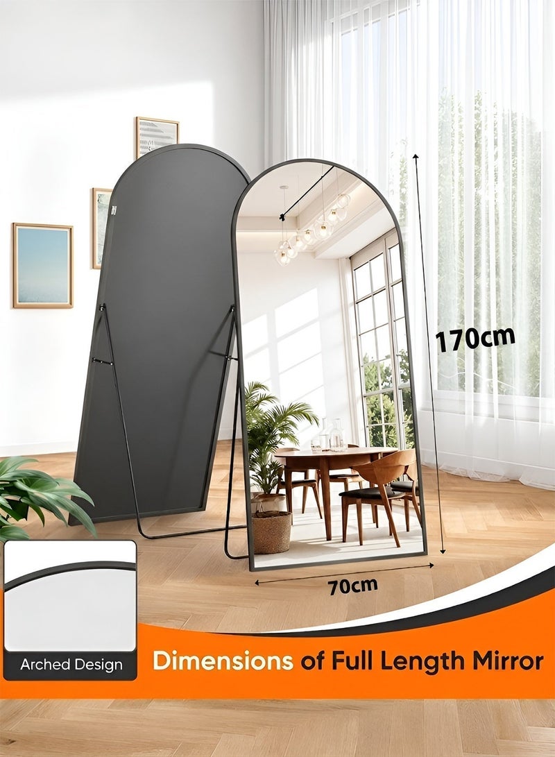 Taimi Elegant Large Mirror 170x70cm - Full-Length Mirror With Black Metal Frame & Back Stand - Freestanding, Wall-Mounted or Leaning on Wall Mirror for Living Room, Dressing Room, Bedrooms - Image 5