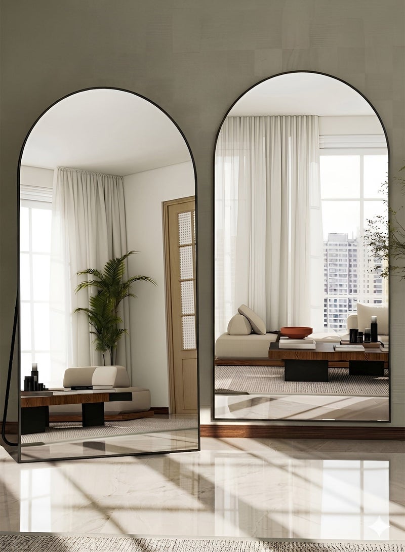 Taimi Elegant Large Mirror 170x70cm - Full-Length Mirror With Black Metal Frame & Back Stand - Freestanding, Wall-Mounted or Leaning on Wall Mirror for Living Room, Dressing Room, Bedrooms - Image 3