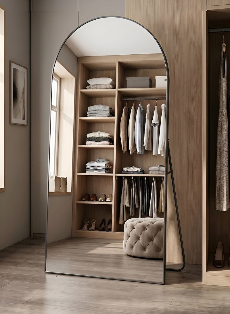 Taimi Elegant Large Mirror 170x70cm - Full-Length Mirror With Black Metal Frame & Back Stand - Freestanding, Wall-Mounted or Leaning on Wall Mirror for Living Room, Dressing Room, Bedrooms - Image 4