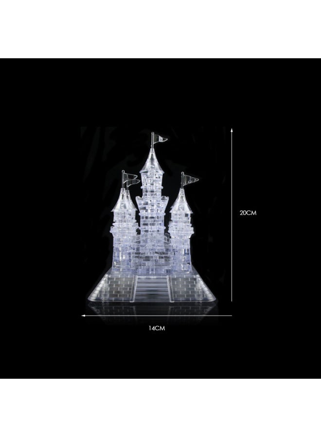Cross Border Castle Crystal Building Blocks Puzzle DIY Building Blocks Educational Toys 3D Flash Creative Assembling Toys-Color:9020A Transparent White - Image 3