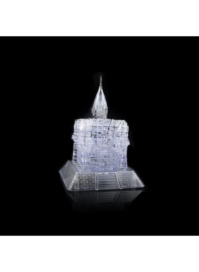 Cross Border Castle Crystal Building Blocks Puzzle DIY Building Blocks Educational Toys 3D Flash Creative Assembling Toys-Color:9020A Transparent White - Image 2