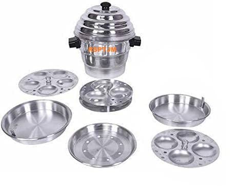 RSPTJM RJ kitchenware Store Aluminium Idli,Dhokla Maker(1 Pot, 1 Lid, 4 Idli Plates, 2 Dhokla Plates) Standard Idli Maker - Image 4