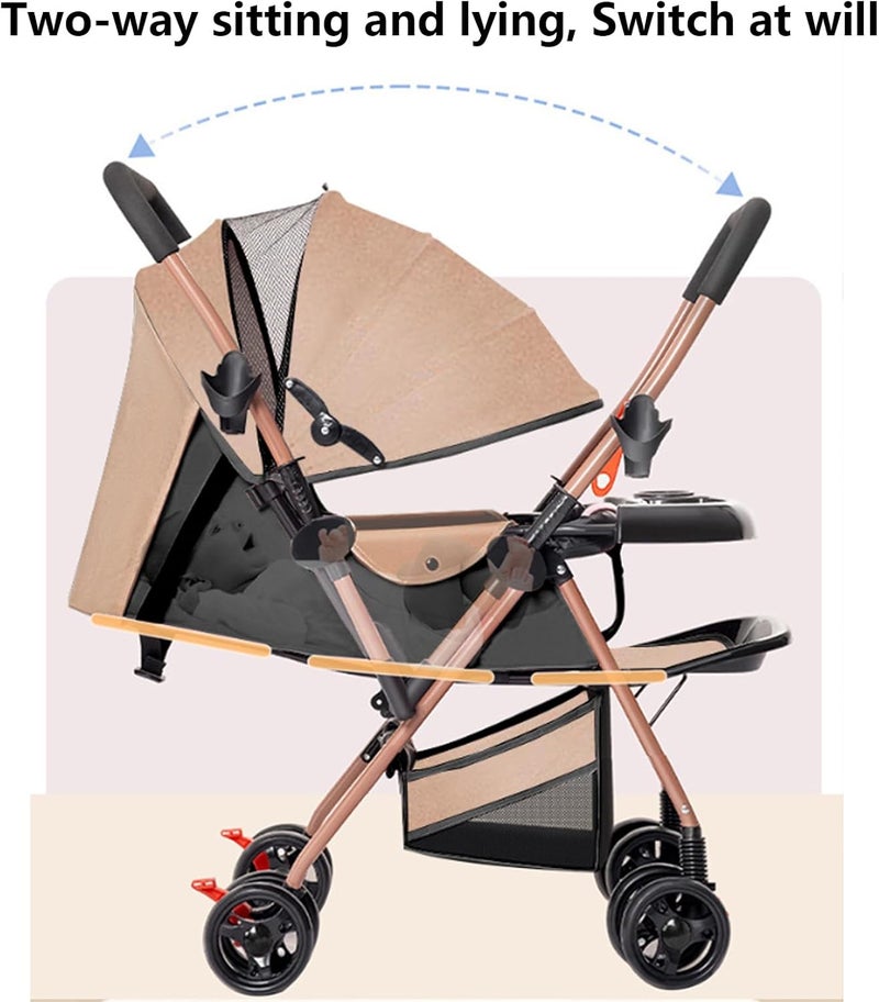 TDOO Two-Way Foldable Lightweight Stroller, Travel Umbrella Strollers, Baby Strollers and Toddler Strollers with Large Storage Basket and Canopy, Reclining Seat, Child Tray, Compact for Travel - Image 5