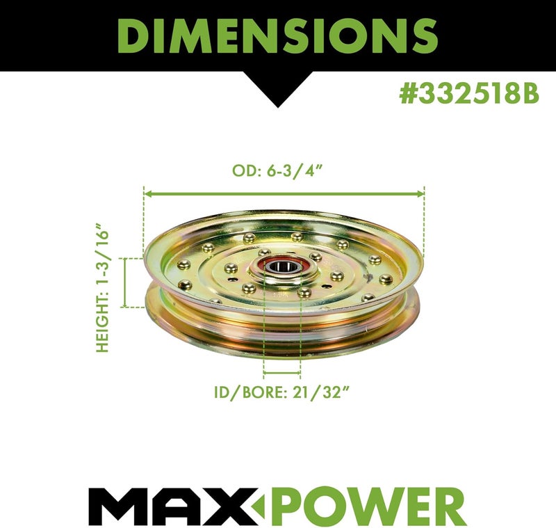 Maxpower 332518B Idler Pulley for Exmark and Toro - Image 2