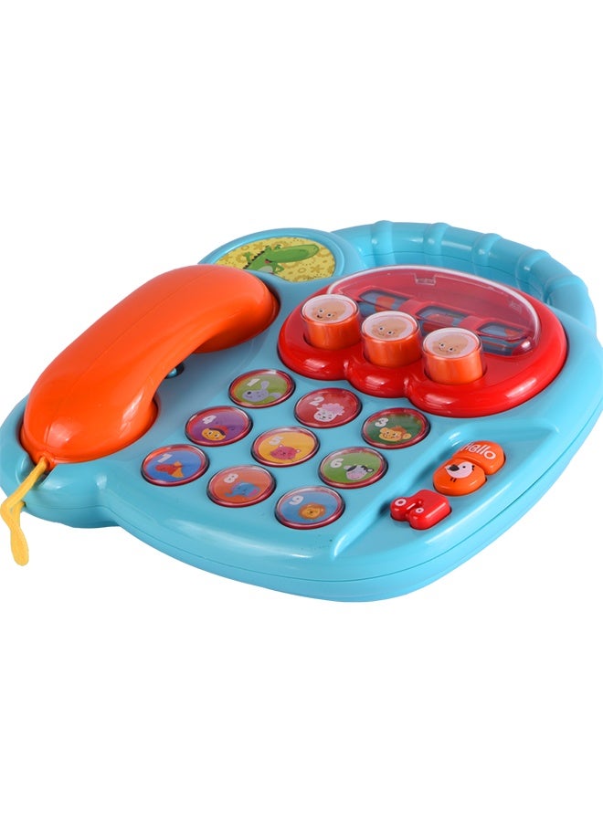 Hapee Capee هاتف حيوانات تفاعلي، ألعاب هواتف للأطفال والرضع، تشمل الأصوات الممتعة، والموسيقى وقرص دوار بثلاثة أزرار لرؤية الصور المضحكة، هدايا ألعاب للأطفال من عمر 6 أشهر فما فوق. - Image 3