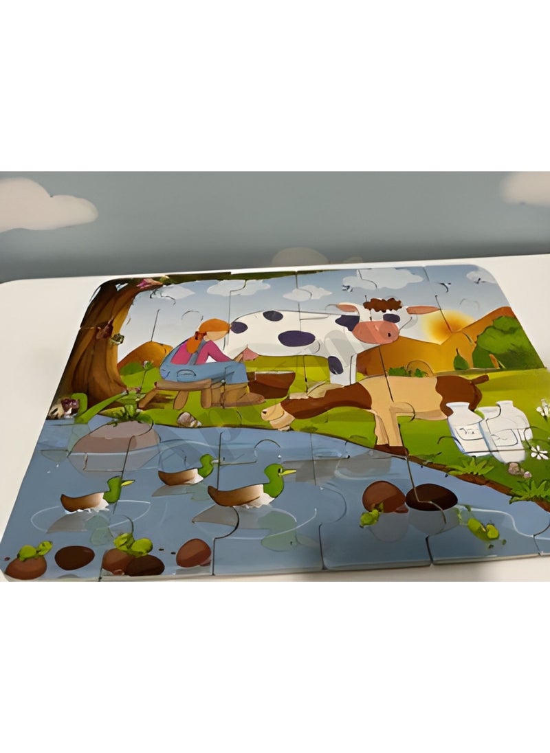 Apexma - Educational Colorful Farm Puzzle - Fun Animal Identification Farm Puzzle - Dexterity Developing Farm Puzzle - Image 1