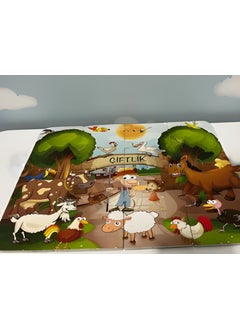 Apexma Educational Colorful Farm Puzzle - Fun Animal Identification Farm Puzzle - Dexterity Developing Farm Puzzle  - Image 2