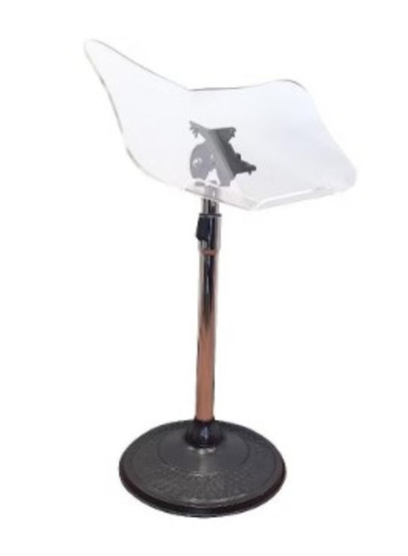 Holy Quran holder, transparent head, metal base, stainless steel column, 90 degree rotation axis - Image 1