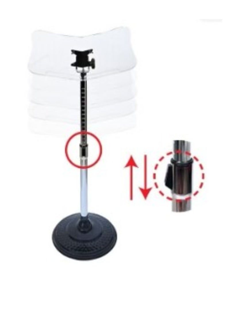 Holy Quran holder, transparent head, metal base, stainless steel column, 90 degree rotation axis - Image 2