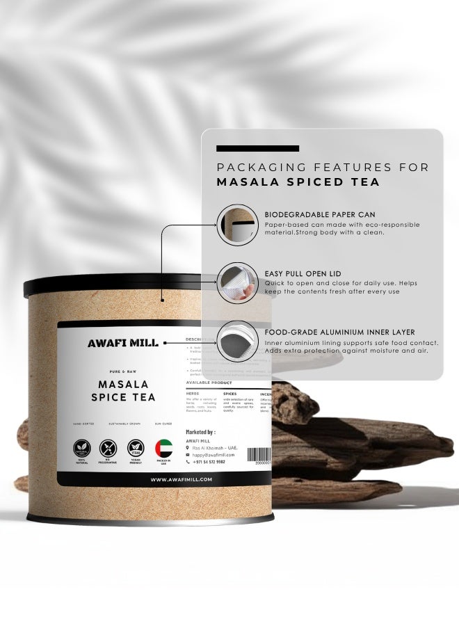 AWAFI MILL Masala Spice Tea (Chai Blend) | Warming Black Tea with Cardamom, Ginger, Cinnamon, Clove & Pepper – Bold and Iced Chai & Lattes - 56 g | 2 Oz - Image 5